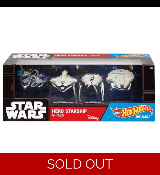 Hot Wheels Star Wars Hero Starship 4 PK